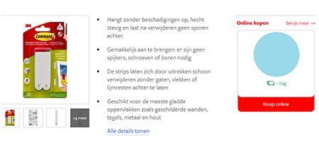 Afbeelding Command™ strips en haken met knop Waar te koop
