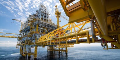 Afbeelding van een offshoreboorplatform
