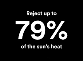 Houd tot 79% van de warmte van de zon buiten