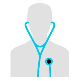 Illustratie met een grijs silhouette van een persoon met een cyane stethoscoop. 