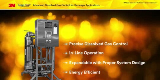 Stilstaand videobeeld van overdracht van gassen in dranken met 3M™ Liqui-Cel™ Membraancontactoren
