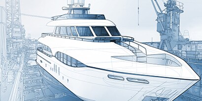 Afbeelding van een motorboot in diagramformaat