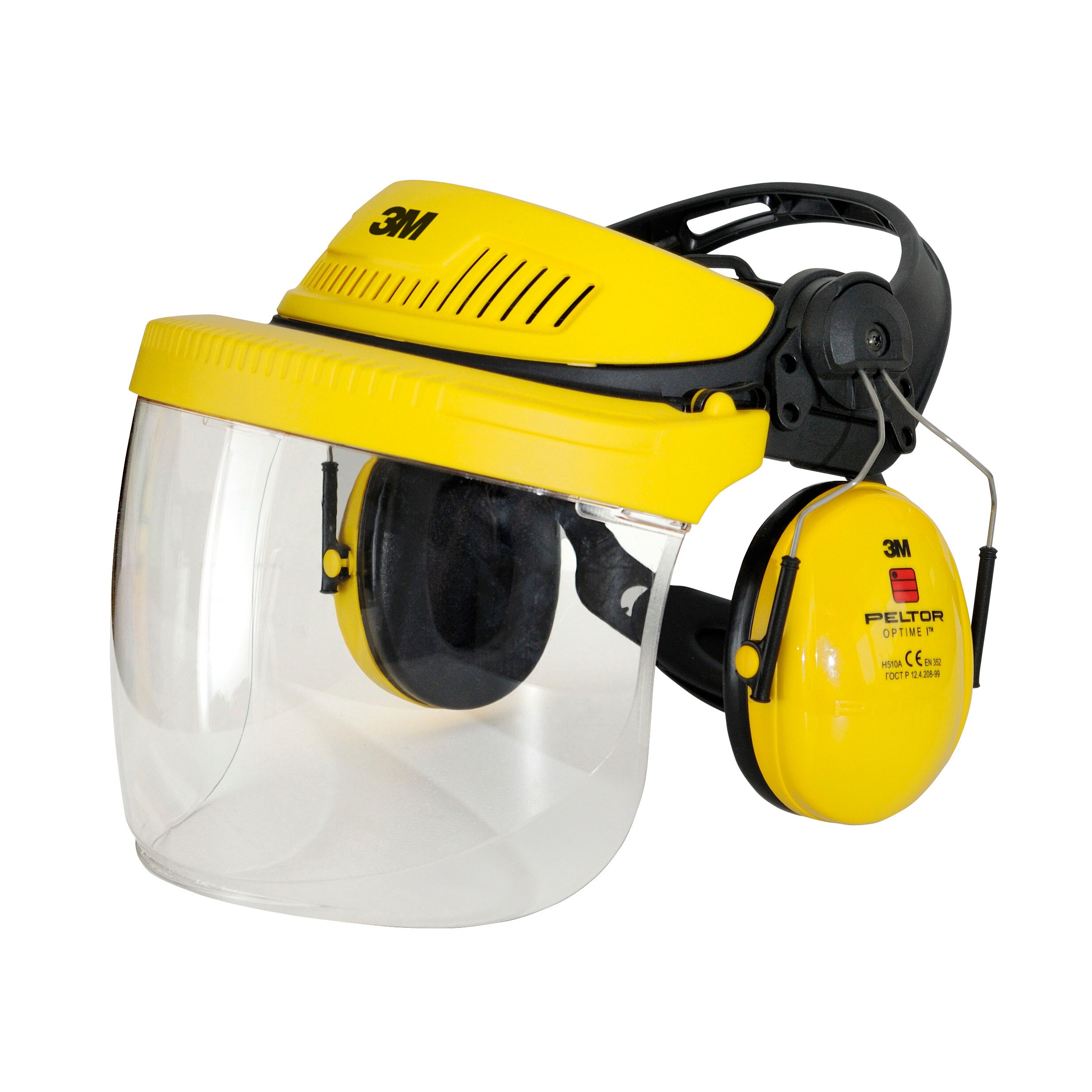 3M™ PELTOR™ G500 Combinatie met Optime I gehoorkap en 5F-11 Vizier
