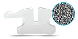 Close-up van het profiel van het keramische materiaal van een Clarity Advanced bracket
