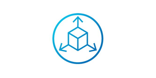 pictogram van een doos met pijlen die naar buiten wijzen
