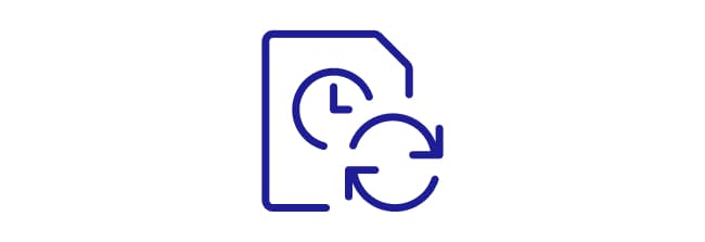 Een doorlooptijd pictogram.
