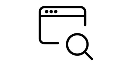 Pictogram toont een kaart en een inzoompictogram
