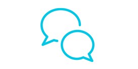 Chatpictogram, lichtblauw
