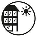 Raamfolie voor gebouwen logo