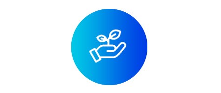 pictogram van hand met plant
