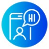 pictogram van iemand met wie contact wordt opgenomen
