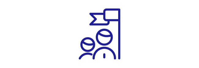 Groepsprestatie pictogram.
