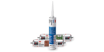 In 1-component lijmen reageert één component op warmte, licht of vocht om een verbinding maken. Afbeelding van tubes 1-component lijm.
